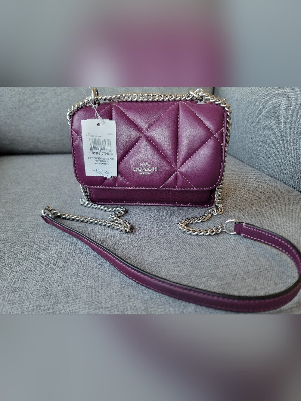 Coach PFY Diamond Klare Crossbody in Deep Berry – NWT (Coach Outlet)